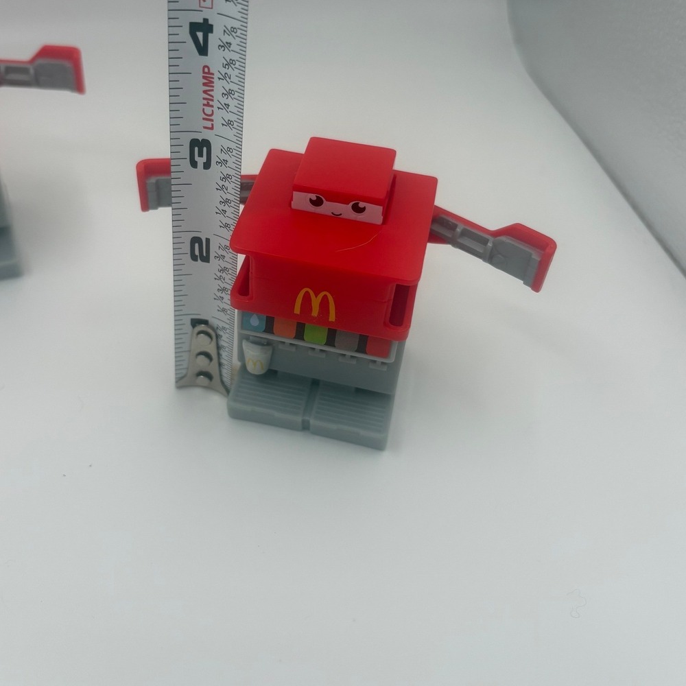 McDonalds Happy Meal Soda Fountain Transforming Robot Toy Lot of 2 Red Grey - Picture 6 of 7